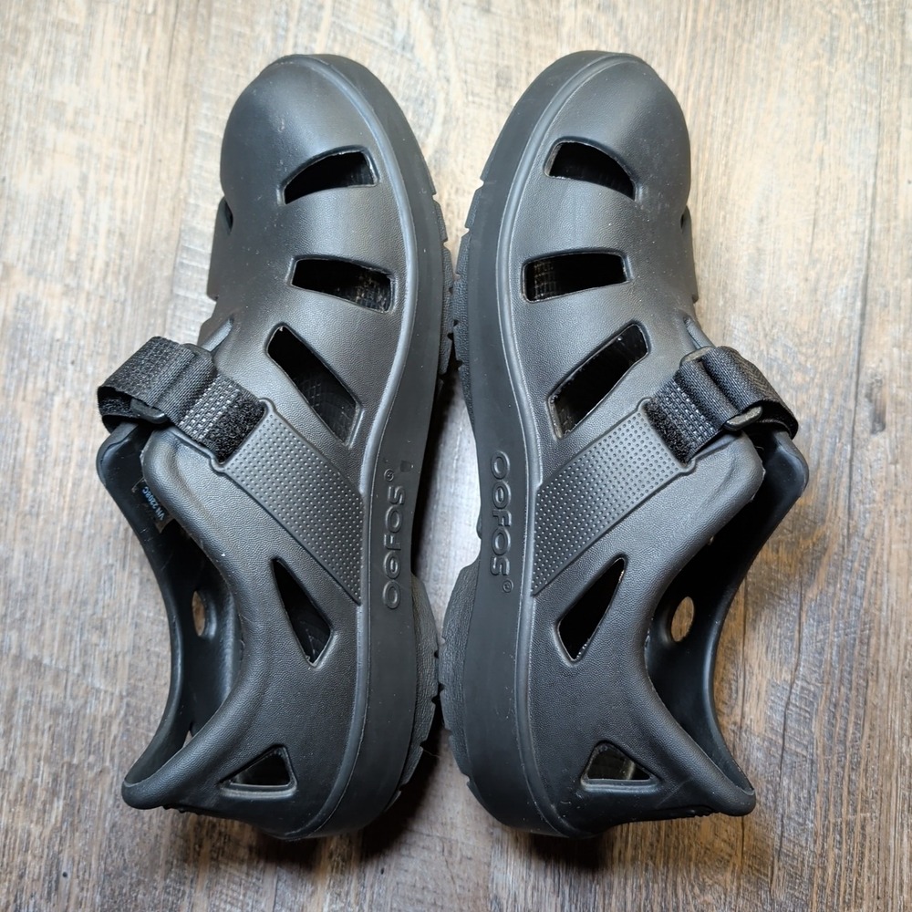 OOFOS OOcandoo Recovery Shoes Womens Size 7 Mens 5 Black Comfort Sandals - Picture 9 of 13